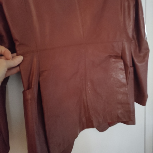 Vintage CHESS KING leather jacket/blazer lined with pockets - Sz 40 - Picture 6 of 16